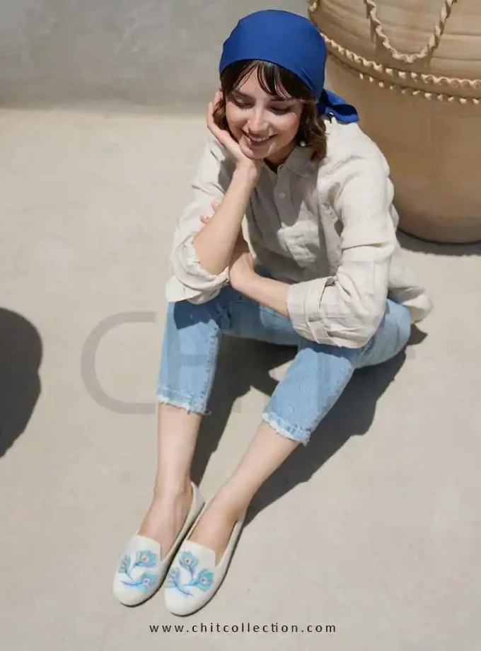 کفش زنانه لوفرگلدوزی طاووس