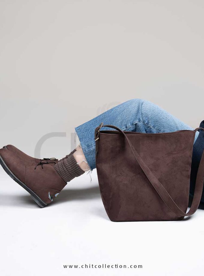 نیم بوت آکسفورد نیلوفر قهوه ای